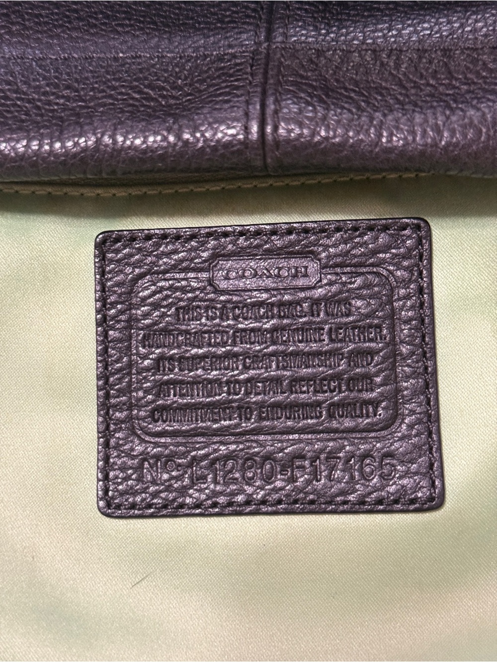 Coach Black Pebbled Leather Shoulder Bag with Chain Details - Picture 2 of 11